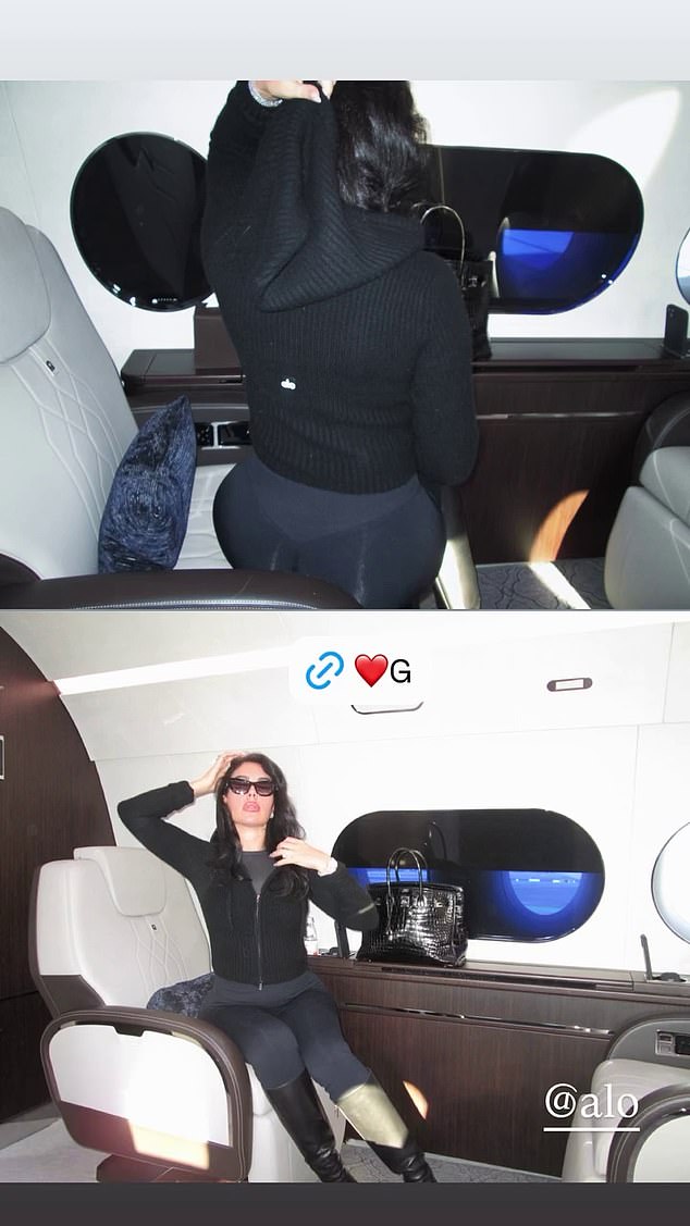 Ronaldo's fiancee Georgina Rodriguez shared photographs of their flight to social media