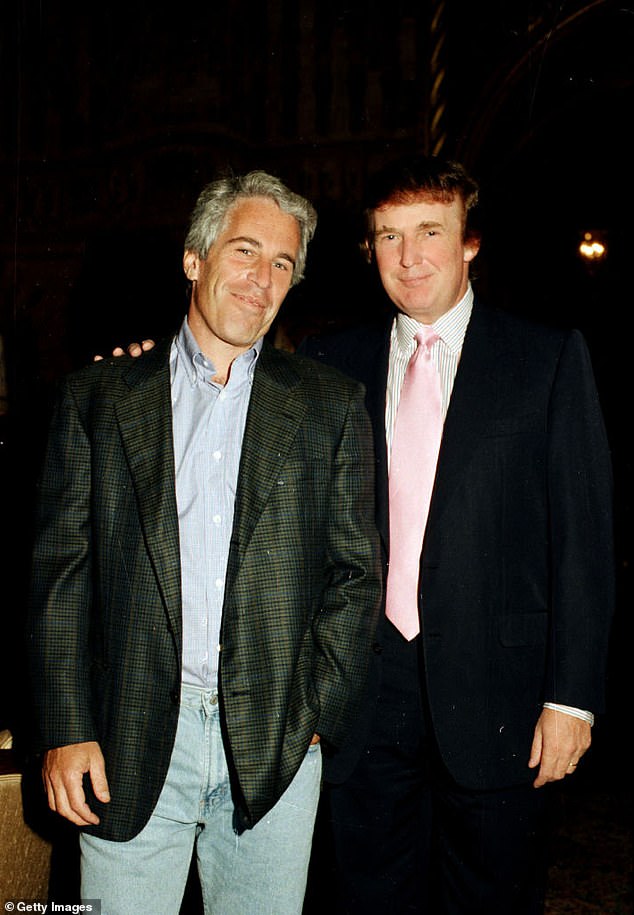 Trump and Epstein at the Mar-a-Lago estate, Palm Beach, Florida, 1997