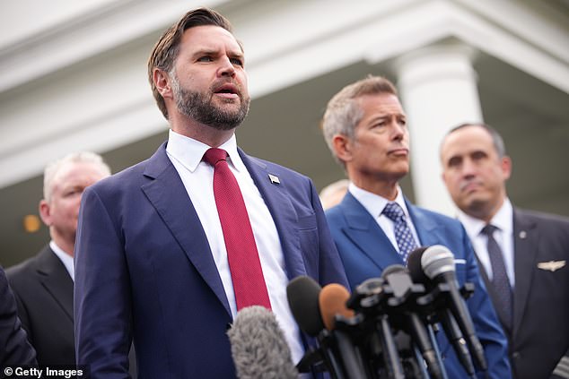 Smith thinks she would 'easily' beat fellow Democrats like Andy Beshear, Josh Shapiro and Gavin Newsom in a primary and JD Vance (pictured left) in a general election
