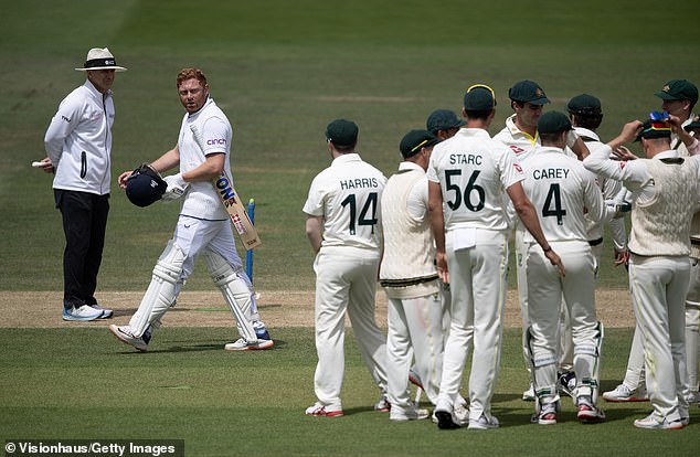 Australia retained the Ashes when the teams last faced off back in 2023, with the stumping of Bairstow (pictured left just after the incident) becoming a huge flashpoint