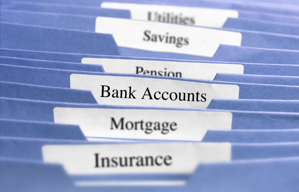 Bank account savings folder