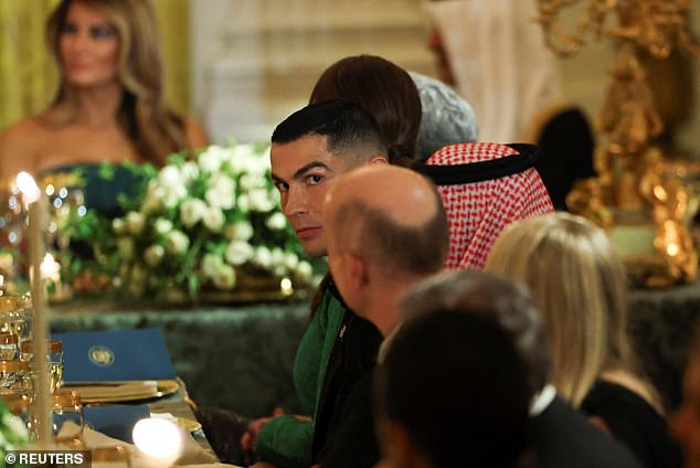 The Portuguese soccer star was among the guests at a White House dinner on Tuesday night