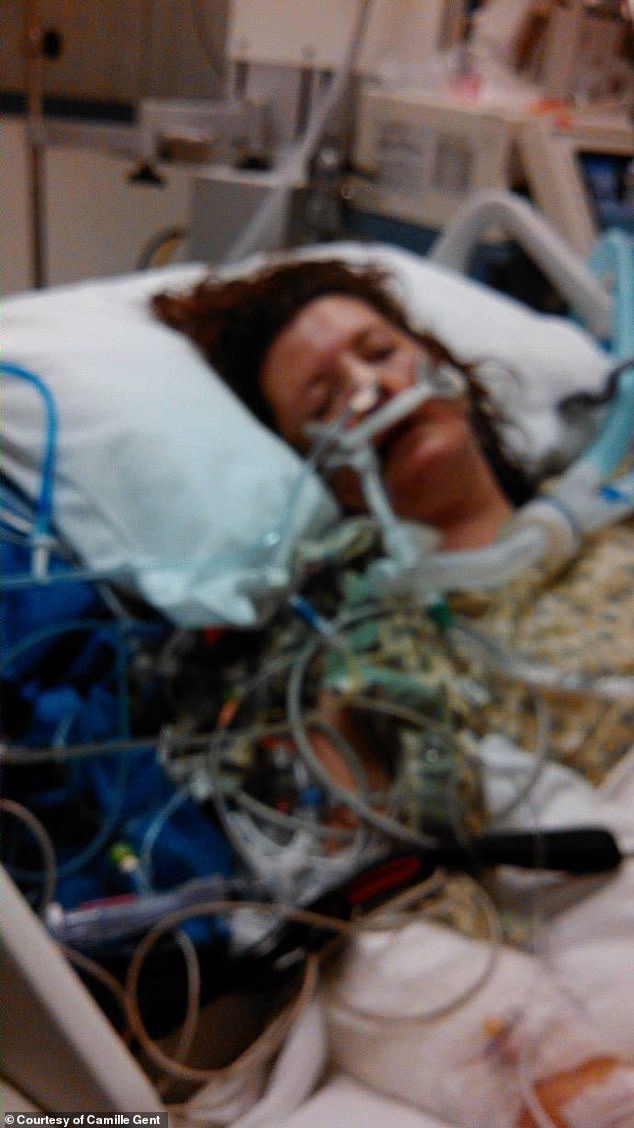 Gent was in a coma for 13 days as doctors fought to save her from a severe infection in her pacemaker