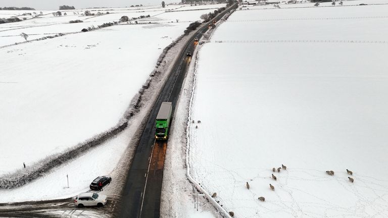 Snow in Castleside, County Durham. Pic: PA