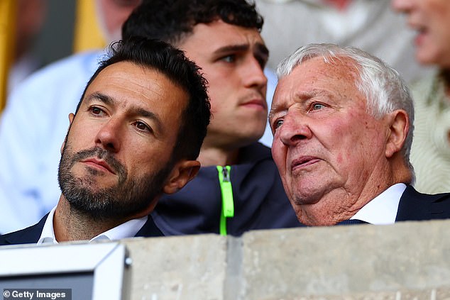 Director of football Hugo Viana (left) with club legend Mike Summerbee