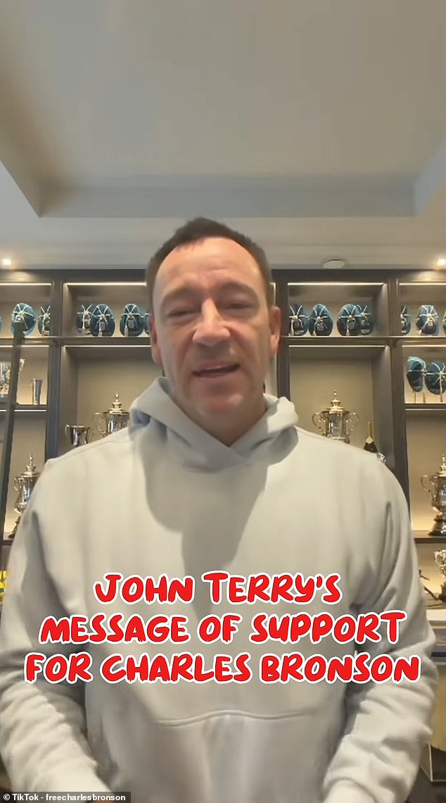 Chelsea legend Terry backed the campaign and told Bronson 'it's time to get home now mate'