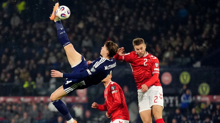 Scotland's Scott McTominay scored the opening goal. Pic: PA