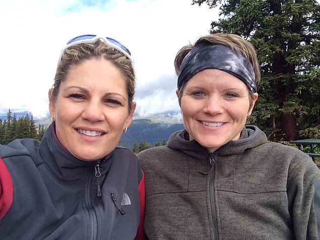 McClain, 46, (right) told the Daily Mail that her ex-wife Summer Heather Worden, 50, (left) tried to set her up by alleging she had illegally accessed her bank account from the ISS in 2019