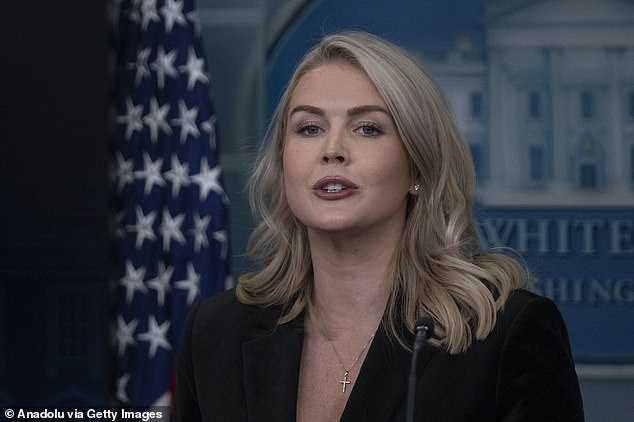 White House press secretary Karoline Leavitti ignored a question about the Coast Guard's change of policy during Thursday's press briefing, as the same reporter had asked her why President Donald Trump referred to a journalist as 'piggy'