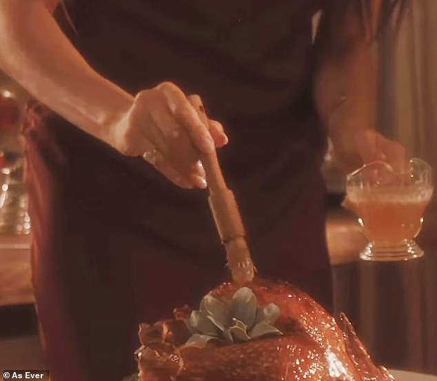 To complete the look, Meghan wore some of her usual accessories, like the bezel-cut Lorraine Schwartz pinky ring that is estimated to be worth somewhere around $62,000 to $70,000