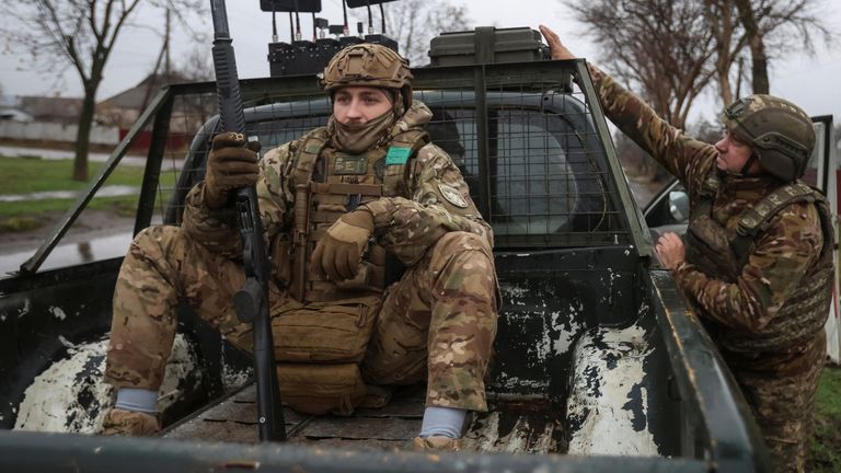 A serviceman of the 93rd Kholodnyi Yar Separate Mechanised Brigade of the Ukrainian Armed Forces. Pic: Reuters