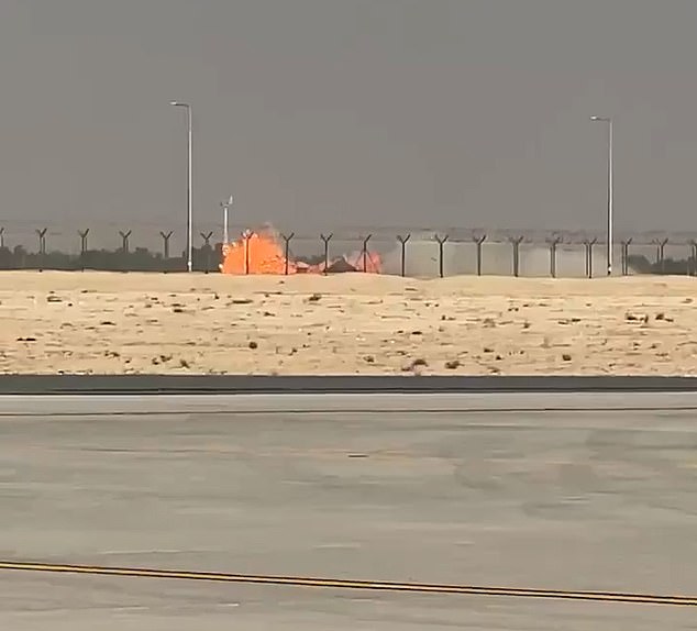 It wasn't immediately clear if the pilot ejected, or if anyone was injured in the incident