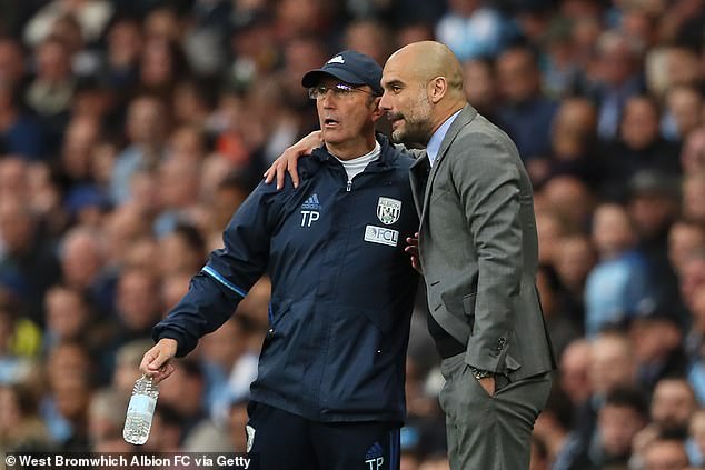 ‘What Pep Guardiola has done has been absolutely extraordinary,’ says Pulis. ‘He has influenced a hell of a lot of young coaches today to play the way that Manchester City play'