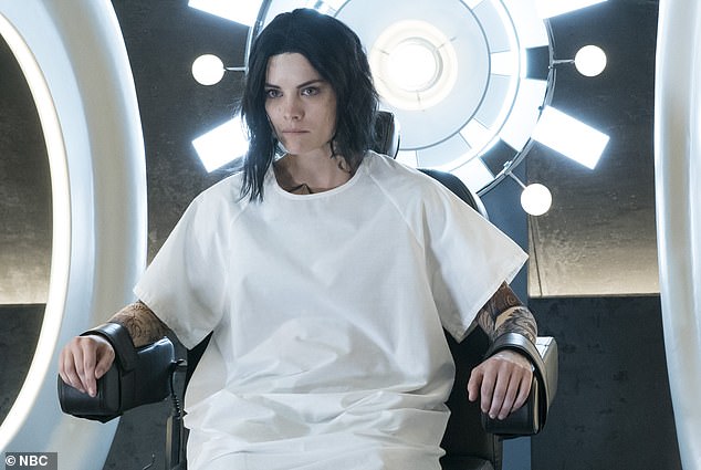 Alexander was drinking daily, but when she was snowed in on a trip upstate in New York with her new — sober — boyfriend, she panicked about not having any booze around; pictured on The Blindspot