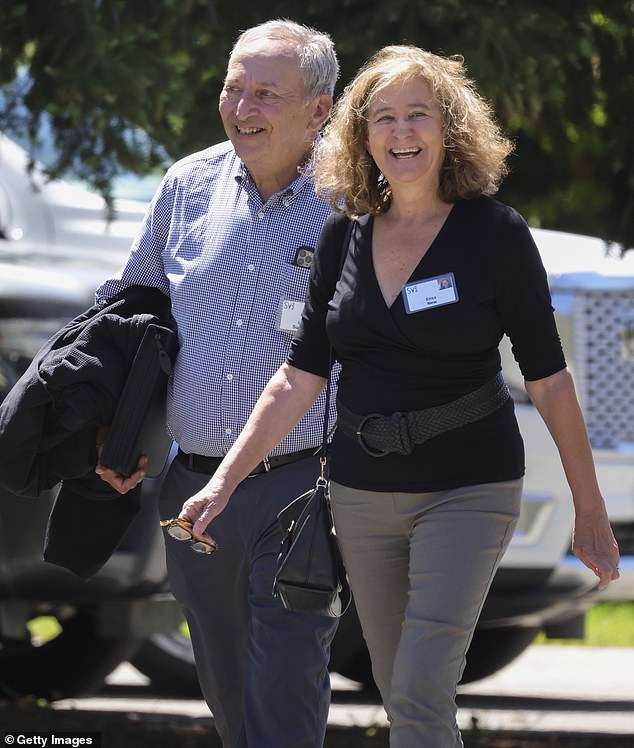 Summers is married to Elisa New, who is a professor emerita of American Literature at Harvard. They are pictured walking together during the Allen & Company Sun Valley Conference in 2022