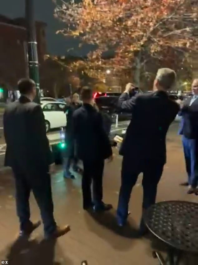 Not deterred by the enraged activists, Bessent mocked them by stopping and taking a video before heading inside