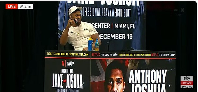 Speaking at a press conference in Miami, Joshua insisted it was a 'great opportunity' for him