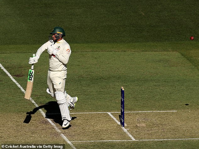 And Australia's Usman Khawaja was dismissed by a brute of a ball from Brydon Carse