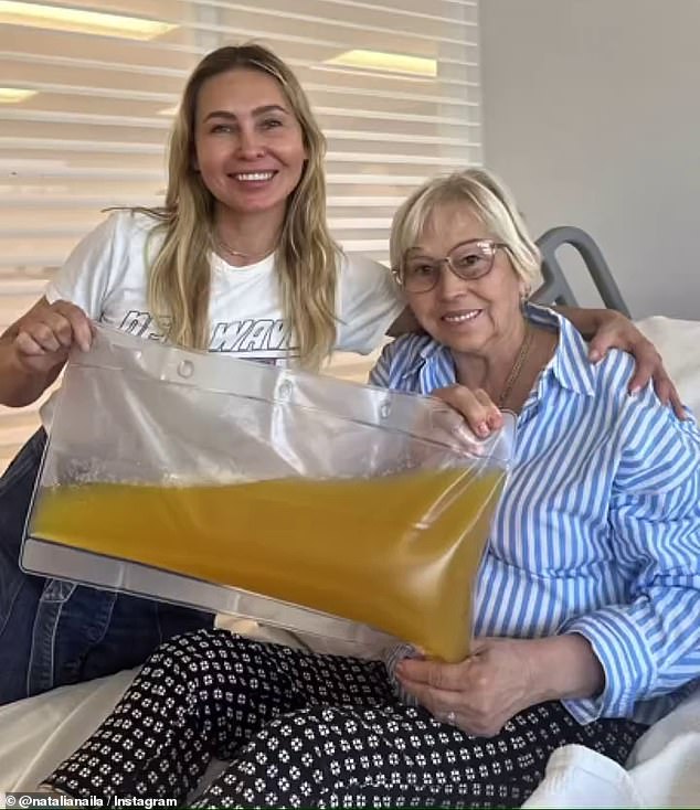 Shown above is Natalia Naila and her mother Venera, 67, who received TPE. Afterward, Naila said her mother felt 'incredible' and slept 'much deeper' than previously