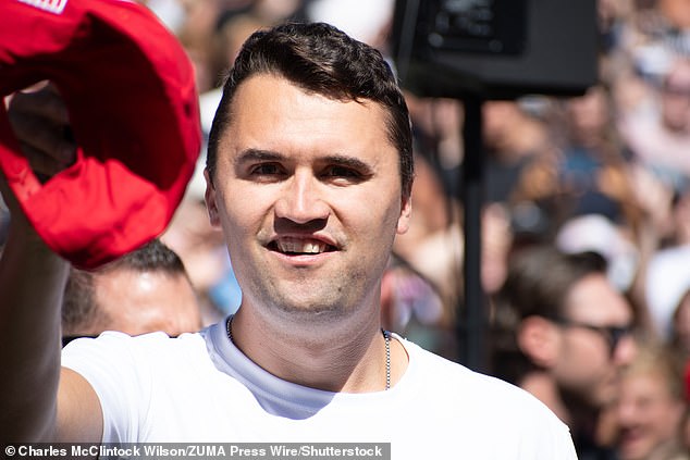 Charlie Kirk is seen hosting an event at Utah Valley University where he talked to a large crowd just minutes before he was fatally shot