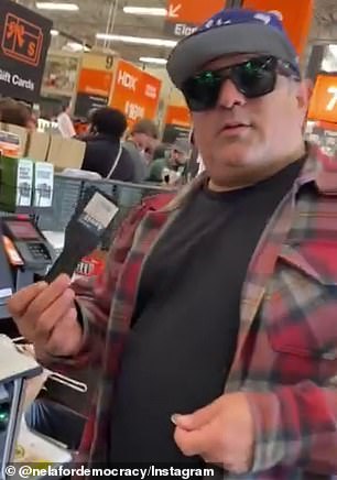 The scraper was meant to signify a demand to 'scrape ICE out of their stores'