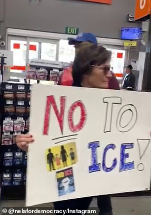Anti-ICE demonstrators gathered at Home Depot to stage a bizarre protest which involved buying and returning 17c ice scrapers to clog up the store with nuisance orders