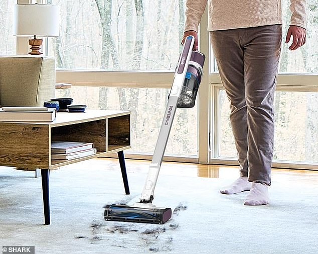 The device is tall and slim in a lightweight stick design, while maintaining a powerful suction to pick up dirt and debris