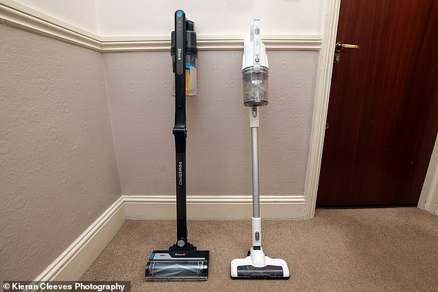 The new vacuum next to my older Bush model. They are roughly the same size but I'd certainly recommend spending the extra £100 for the Shark