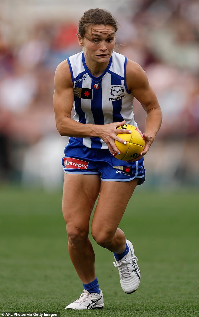 Bizarrely, she was snubbed from the voting for her epic Round 6 performance against Carlton, in which she broke the AFLW's disposal record, with 44 touches before she broke the record again in Round 8