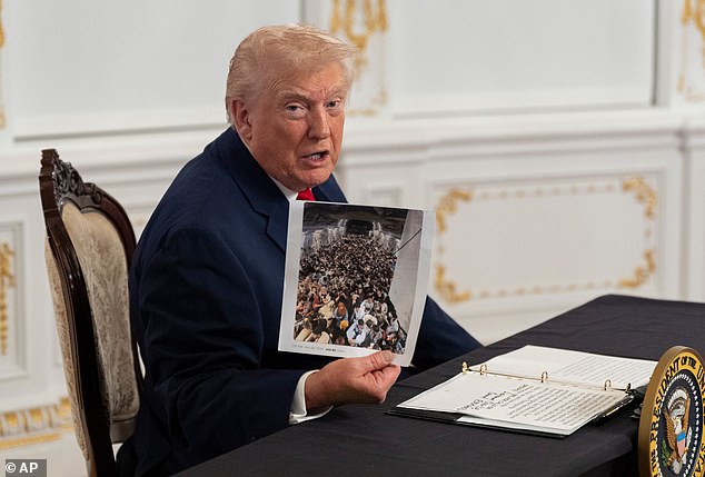 Trump grew visibly frustrated as he attempted to show how many Afghan nationals entered the country under chaotic conditions