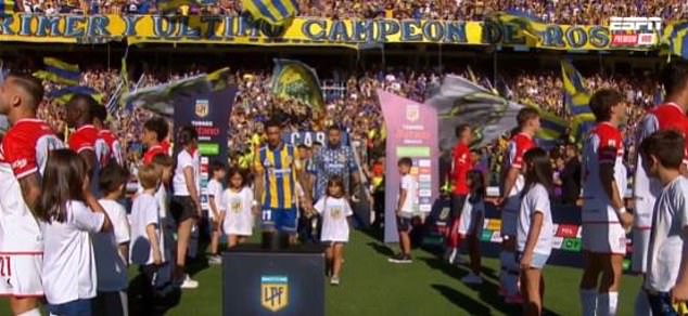 The former Manchester United star is the club president of Estudiantes, who protested Rosario Central's title with a reverse guard of honour
