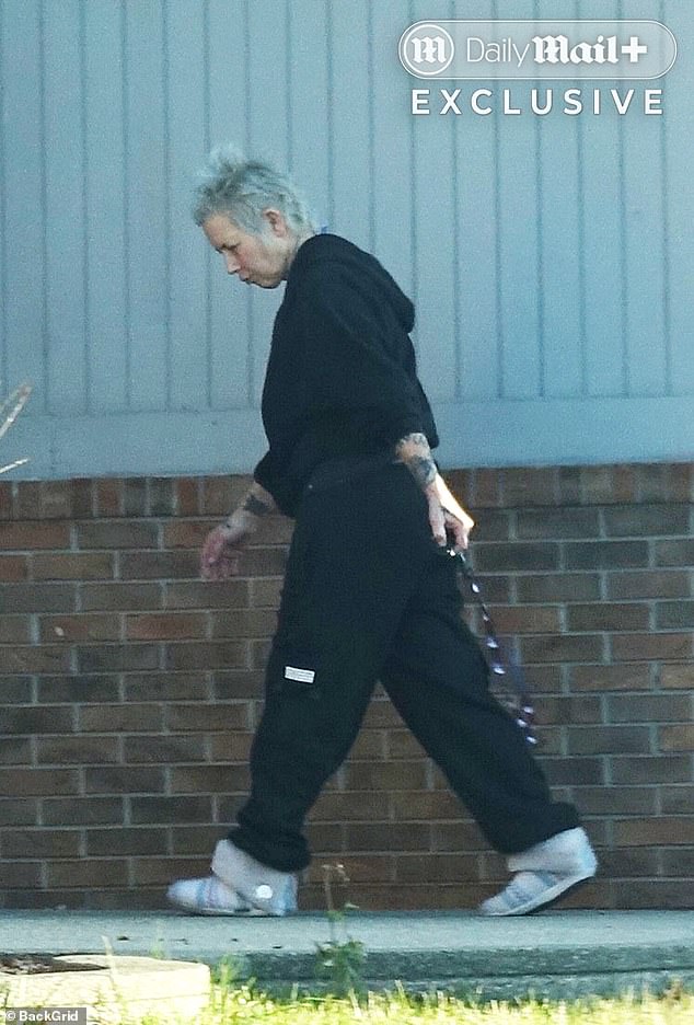 The blonde former drug addict, who cropped her hair short, lives just six miles from her rapper ex-husband, whom she famously married twice - first in 1999 and again in 2006