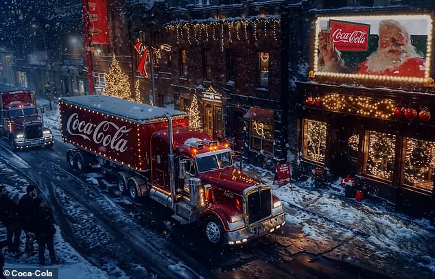 Holid-AIs are coming: Coca-Cola has used artificial intelligence to reinvent its iconic Christmas advert in 2024 (pictured) and again this year