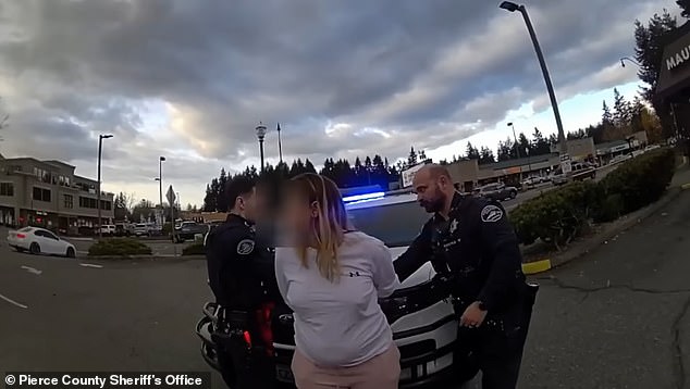 After the woman's third arrest in eight days, a deputy berated her as he was the same deputy who arrested her in her first DUI - telling her: 'This is not ok, you're going to crash and kill someone'