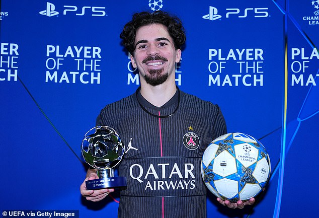 Hoddle's commentator's curse came in the build-up to the first of Vitinha's (above) three goals