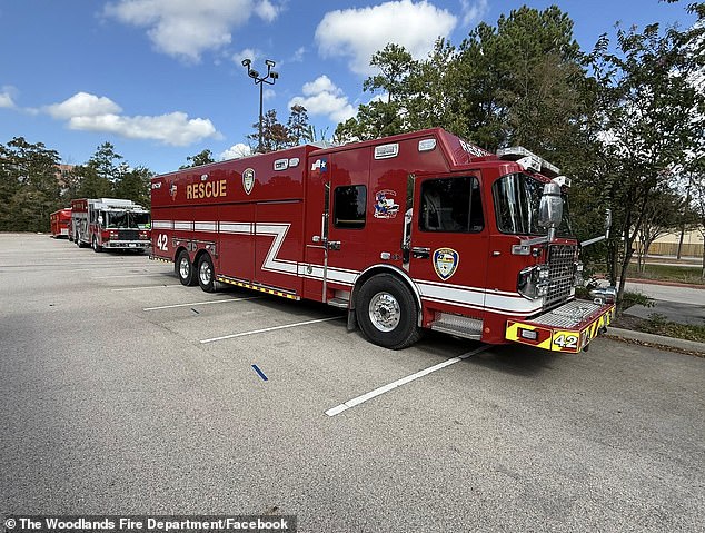The Woodlands Fire Department said a call was placed around 5pm Thursday reporting a cave-in