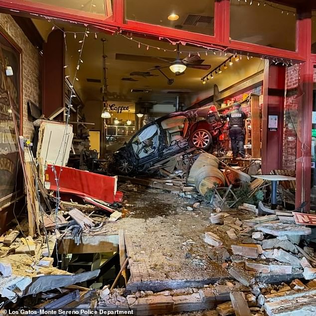 Los Gatos-Monte Sereno Police Department said the driver was taken to hospital in a 'serious but stable condition', adding that alcohol may have played a role