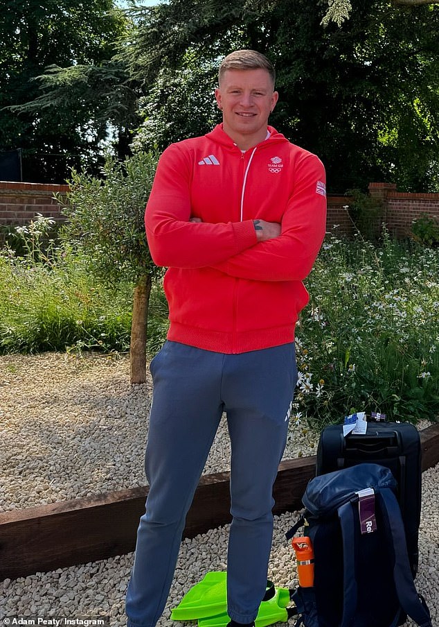 Adam Peaty's brother has been arrested over allegations he sent threats to the the sportsman during his stag weekend; pictured Adam Peaty