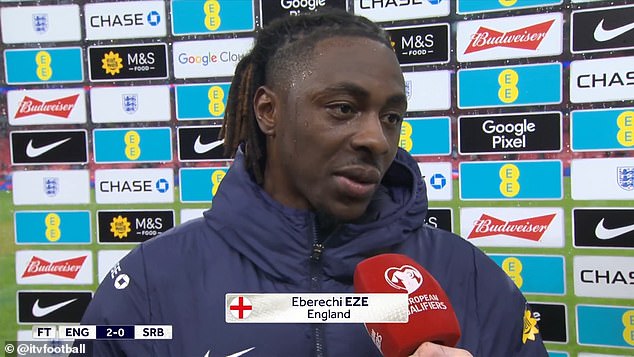 Arsenal fans have been left shocked by a question posed to Eberechi Eze after his stunning goal in England's 2-0 win over Serbia