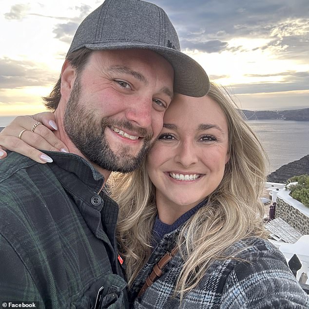 Brandon Dumovich, 30, and his wife, Rachel, 29, were found dead in Harvard, Illinois , late at night on October 6 by police. A gun was found inside the vehicle
