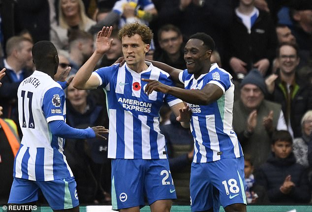 Brighton picked up a useful win against Leeds - with Danny Welbeck (right) putting his hand up for an England recall