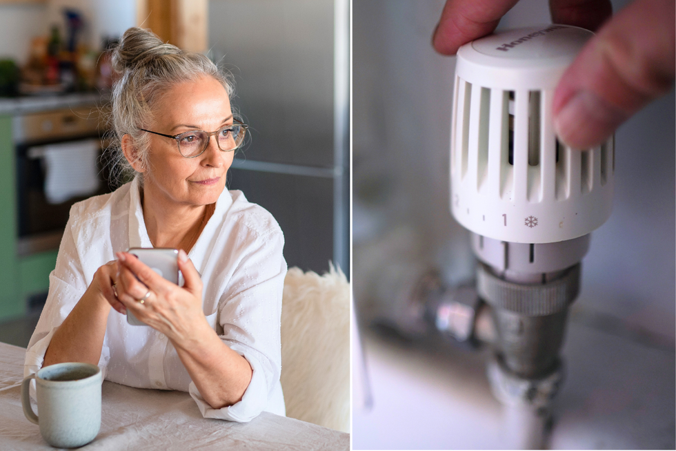 Woman at home radiator