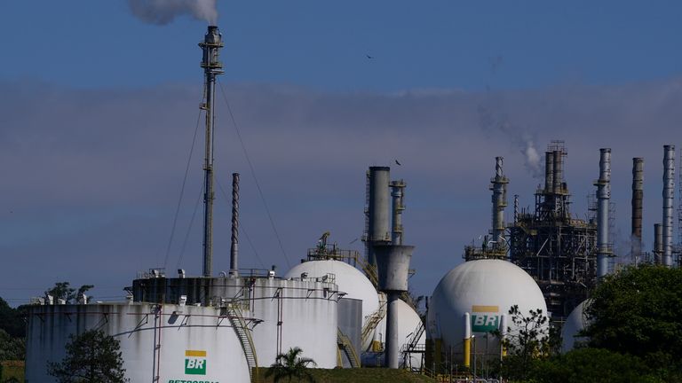 An oil refinery on the outskirts of Sao Paulo, Brazil. File pic: AP