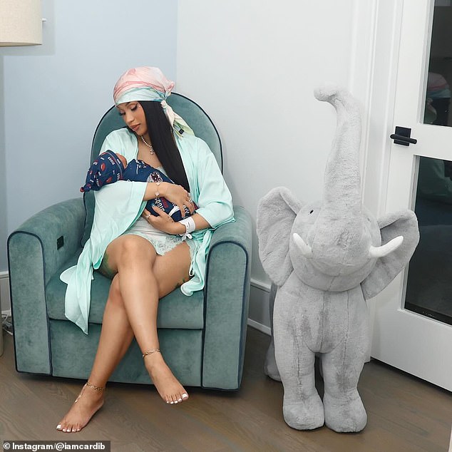Cardi B has shared the first photos of her newborn son, her first child with boyfriend Stefon Diggs but fourth overall