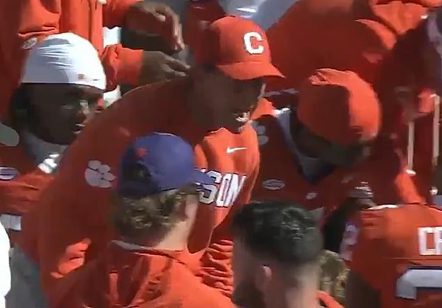 Clemson coach Dabo Swinney was seen going ballistic at his players in a stunning meltdown