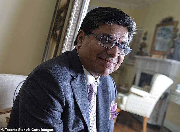 Canadian lawyer Deepak Paradkar (pictured) is accused of advising ex-Olympian and alleged drug lord Ryan Wedding to kill a witness in the case against him