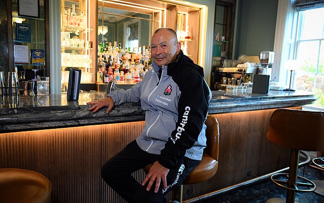 Eddie Jones is back in familiar surroundings - a hotel bar in St Albans, where the pristinely dressed waiters are wheeling out afternoon tea. It's a quintessentially English scene