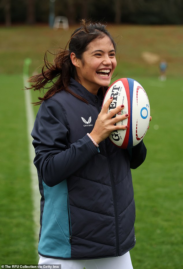 Emma Radacanu shared her Grand Slam experiences during a visit to the England rugby squad