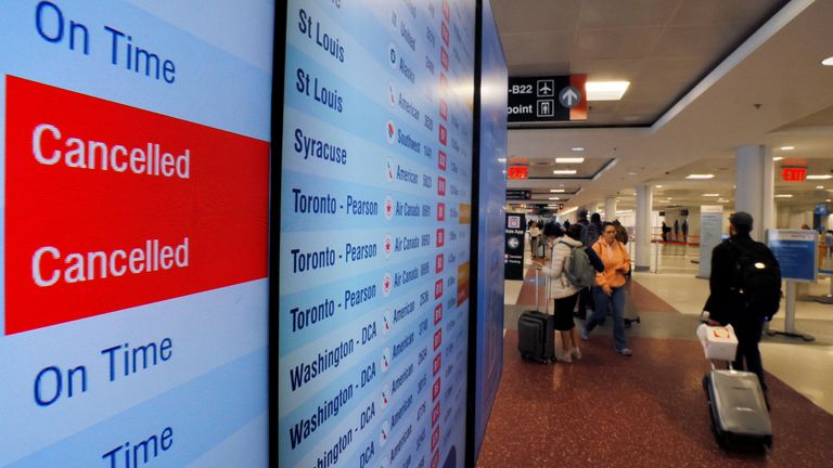 The shutdown has caused extensive travel disruption. Pic: Reuters