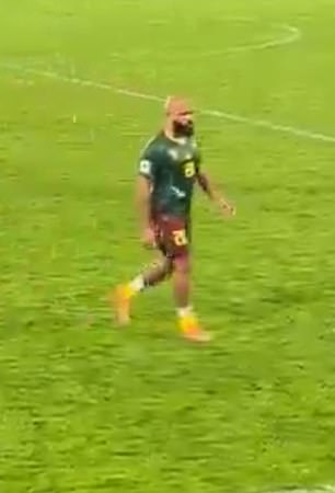 Bryan Mbeumo stormed off the field after his Cameroon side failed to qualify for the World Cup
